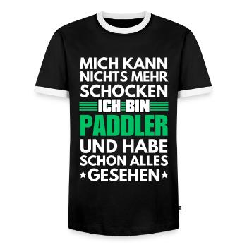 Non-shockable paddler - Men's Ringer Shirt - black/white - Front - AI Model Female 172 light (172cm) & AI Model Male 178 light (178cm)