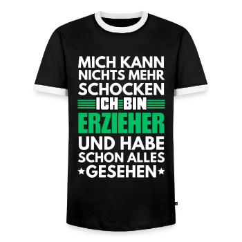 Nicht schockbarer Erzieher - Männer Kontrast-T-Shirt - Schwarz/Weiß - Vorne - AI Model Female 172 light (172cm) & AI Model Male 178 light (178cm)