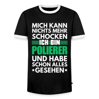 Polisseuse non choquable - T-shirt contrasté Homme - noir/blanc - Devant - AI Model Female 172 light (172cm) & AI Model Male 178 light (178cm)