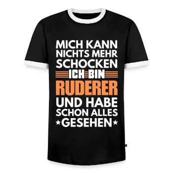 Nicht schockbarer Ruderer - Männer Kontrast-T-Shirt - Schwarz/Weiß - Vorne - AI Model Female 172 light (172cm) & AI Model Male 178 light (178cm)
