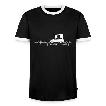 Hartschalendachzelt Dachzelt Liebe Geschenk Camper - Männer Kontrast-T-Shirt - Schwarz/Weiß - Vorne - AI Model Female 172 light (172cm) & AI Model Male 178 light (178cm)