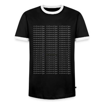 I will do it again - Men's Ringer Shirt - black/white - Front - AI Model Female 172 light (172cm) & AI Model Male 178 light (178cm)