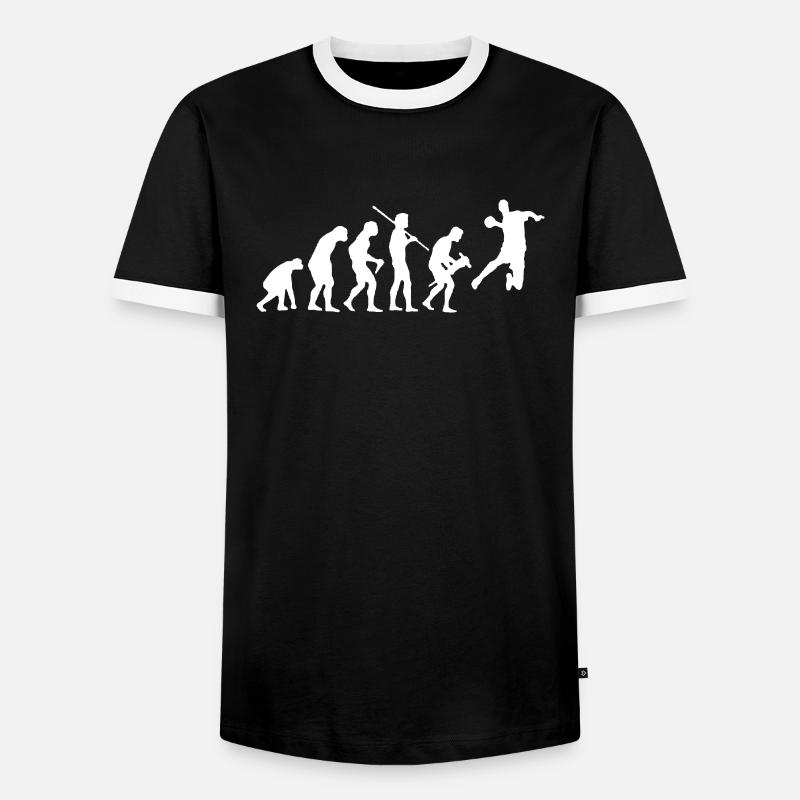 EVOLUTION HANDBALL - Männer Kontrast-T-Shirt - Schwarz/Weiß