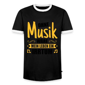 Ohne Musik wäre mein Leben ein Irrtum - Männer Kontrast-T-Shirt - Schwarz/Weiß - Vorne - AI Model Female 172 light (172cm) & AI Model Male 178 light (178cm)