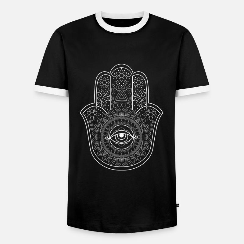 Hamsa's hand - Men's Ringer Shirt - black/white
