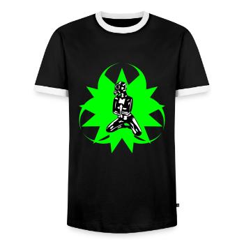 Fetish Girl - Männer Kontrast-T-Shirt - Schwarz/Weiß - Vorne - AI Model Female 172 light (172cm) & AI Model Male 178 light (178cm)