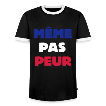 Même pas Peur - T-shirt contrasté Homme - noir/blanc - Devant - AI Model Female 172 light (172cm) & AI Model Male 178 light (178cm)