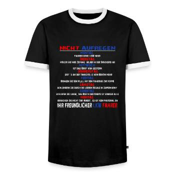 IHR FREUNDLICHER LKW FAHRER - Männer Kontrast-T-Shirt - Schwarz/Weiß - Vorne - AI Model Female 172 light (172cm) & AI Model Male 178 light (178cm)