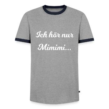 Mimimi - Männer Kontrast-T-Shirt - Grau/Navy  - Vorne - AI Model Female 172 light (172cm) & AI Model Male 178 light (178cm)