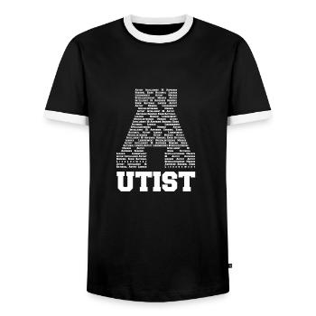 Autismus - Autist Design Shirt - Männer Kontrast-T-Shirt - Schwarz/Weiß - Vorne - AI Model Female 172 light (172cm) & AI Model Male 178 light (178cm)