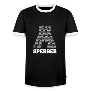 Asperger Syndrome - Design Shirt - Men's Ringer Shirt - black/white - Front - AI Model Female 172 light (172cm) & AI Model Male 178 light (178cm)