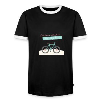Memory lane - Männer Kontrast-T-Shirt - Schwarz/Weiß - Vorne - AI Model Female 172 light (172cm) & AI Model Male 178 light (178cm)