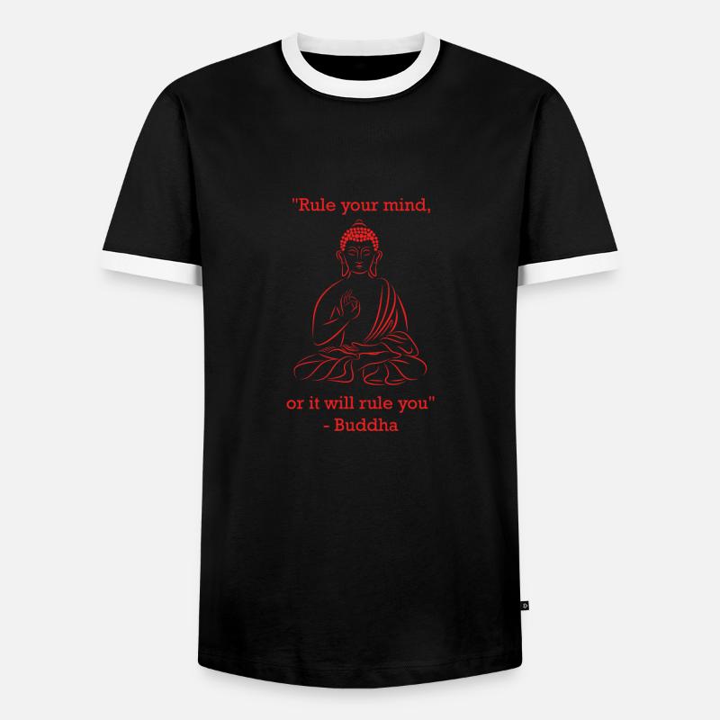 Buddha - "Verstand" - Männer Kontrast-T-Shirt - Schwarz/Weiß