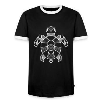 Schildkröte geometrisch Geschenk Dreieck Hipster - Männer Kontrast-T-Shirt - Schwarz/Weiß - Vorne - AI Model Female 172 light (172cm) & AI Model Male 178 light (178cm)