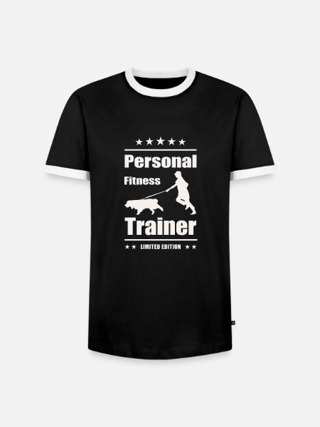Dog Shirt Coach Fitness Trainer Bandana w - Männer Kontrast-T-Shirt - Schwarz/Weiß