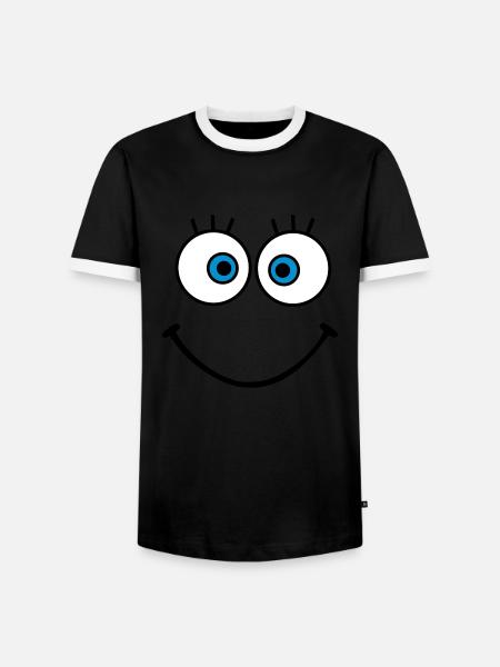 face à - T-shirt contrasté Homme - noir/blanc