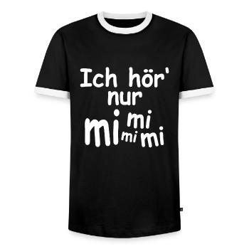 Ich hör nur Mimimi - Männer Kontrast-T-Shirt - Schwarz/Weiß - Vorne - AI Model Female 172 light (172cm) & AI Model Male 178 light (178cm)