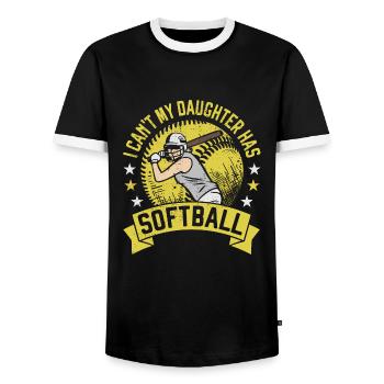 Meine Tochter hat Softball Daddy's Girl Dad Geschenk - Männer Kontrast-T-Shirt - Schwarz/Weiß - Vorne - AI Model Female 172 light (172cm) & AI Model Male 178 light (178cm)