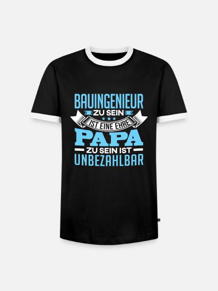 BAUINGENIEUR und Papa - Männer Kontrast-T-Shirt - Schwarz/Weiß