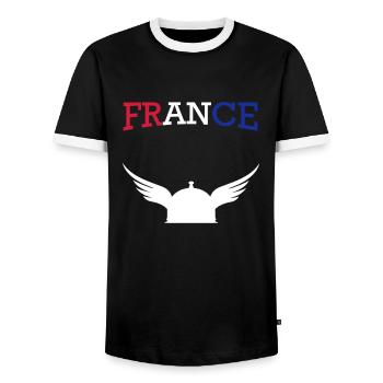 France casque gaulois - Men's Ringer Shirt - black/white - Front - AI Model Female 172 light (172cm) & AI Model Male 178 light (178cm)