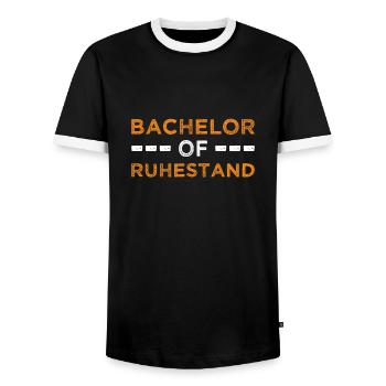 Bachelor Of Ruhestand Rente 2021 2022 Rentnerin - Männer Kontrast-T-Shirt - Schwarz/Weiß - Vorne - AI Model Female 172 light (172cm) & AI Model Male 178 light (178cm)