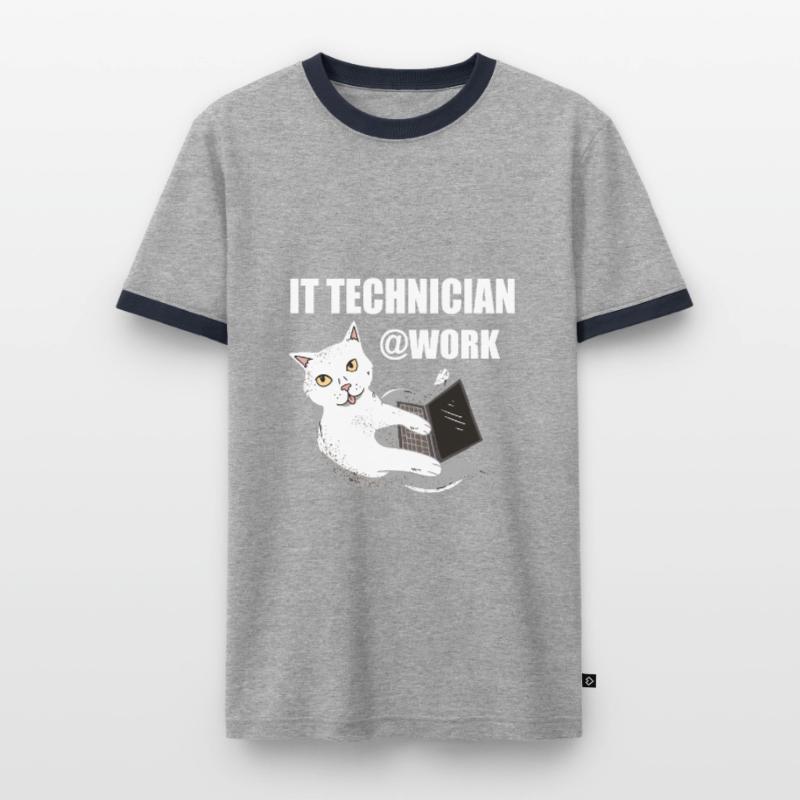 IT technicien de chat programmeur Techie T-shirt contrasté Homme