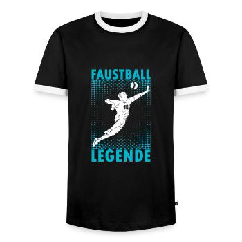 Faustball Legende Faustballspieler Faustballer - Männer Kontrast-T-Shirt - Schwarz/Weiß - Vorne - AI Model Female 172 light (172cm) & AI Model Male 178 light (178cm)