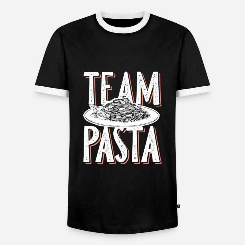 team Pasta spaghetti - Männer Kontrast-T-Shirt - Schwarz/Weiß