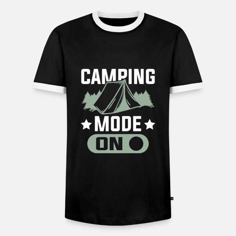 camping mode - Men's Ringer Shirt - black/white