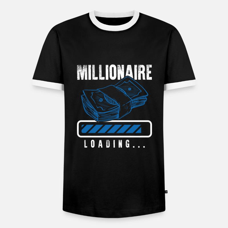 millionaire loading - Men's Ringer Shirt - black/white