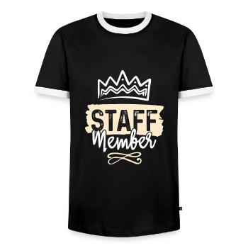 Membres du personnel - T-shirt contrasté Homme - noir/blanc - Devant - AI Model Female 172 light (172cm) & AI Model Male 178 light (178cm)