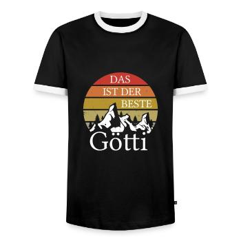 Götti Fragen Götti Geschenk Firmgötti Taufgötti - Männer Kontrast-T-Shirt - Schwarz/Weiß - Vorne - AI Model Female 172 light (172cm) & AI Model Male 178 light (178cm)