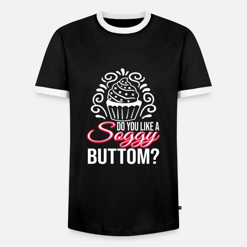 Baking Donut Cake - Men's Ringer Shirt - black/white