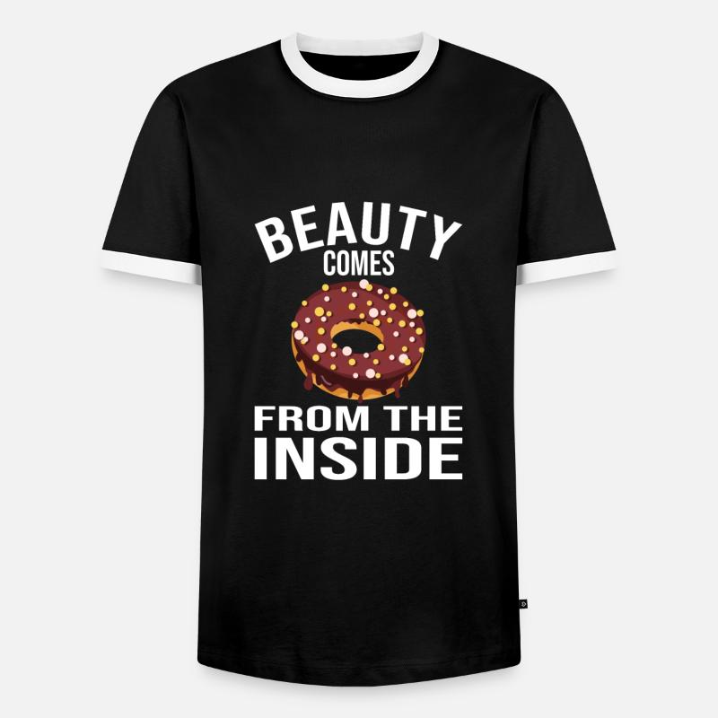 Baking Donut Cake - Men's Ringer Shirt - black/white
