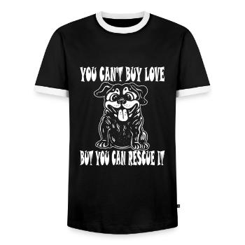 SAUVETAGE ANIMAL AIDE AUX ANIMAUX - T-shirt contrasté Homme - noir/blanc - Devant - AI Model Female 172 light (172cm) & AI Model Male 178 light (178cm)