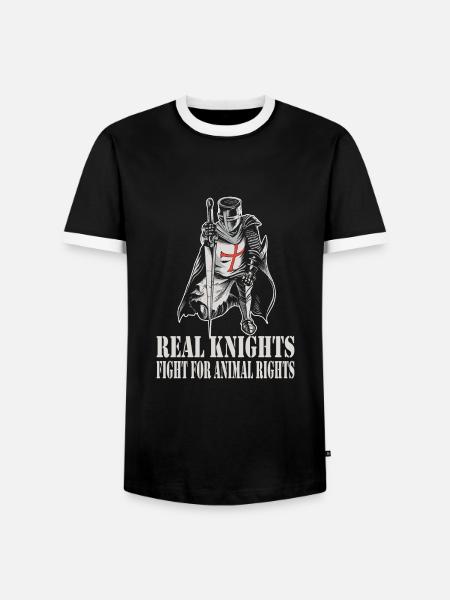 TIERRETTUNG TIERHILFE - Männer Kontrast-T-Shirt - Schwarz/Weiß
