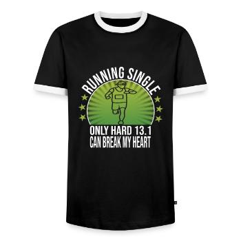Marathon - Men's Ringer Shirt - black/white - Front - AI Model Female 172 light (172cm) & AI Model Male 178 light (178cm)
