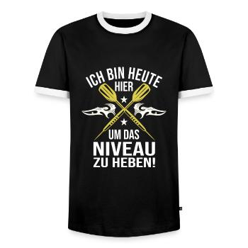 Dart - Männer Kontrast-T-Shirt - Schwarz/Weiß - Vorne - AI Model Female 172 light (172cm) & AI Model Male 178 light (178cm)