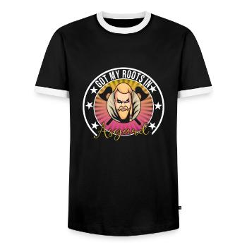 Viking - Men's Ringer Shirt - black/white - Front - AI Model Female 172 light (172cm) & AI Model Male 178 light (178cm)