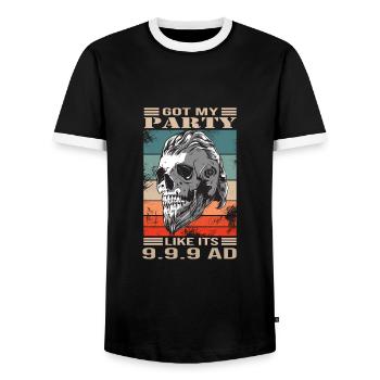 Viking - Men's Ringer Shirt - black/white - Front - AI Model Female 172 light (172cm) & AI Model Male 178 light (178cm)