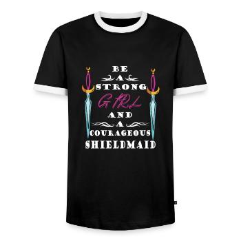 Viking - Men's Ringer Shirt - black/white - Front - AI Model Female 172 light (172cm) & AI Model Male 178 light (178cm)