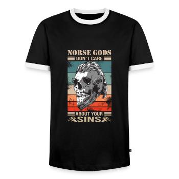 Viking - T-shirt contrasté Homme - noir/blanc - Devant - AI Model Female 172 light (172cm) & AI Model Male 178 light (178cm)