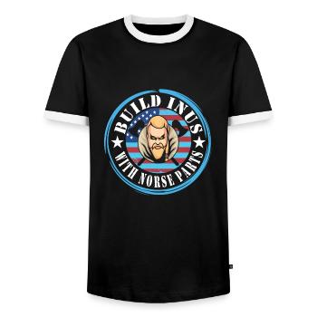 Viking - Men's Ringer Shirt - black/white - Front - AI Model Female 172 light (172cm) & AI Model Male 178 light (178cm)
