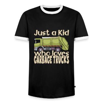 Garçon d’anniversaire de camion à ordures - T-shirt contrasté Homme - noir/blanc - Devant - AI Model Female 172 light (172cm) & AI Model Male 178 light (178cm)