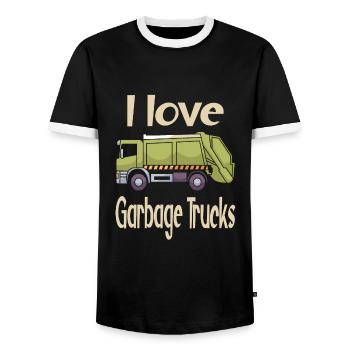 Garçon d’anniversaire de camion à ordures - T-shirt contrasté Homme - noir/blanc - Devant - AI Model Female 172 light (172cm) & AI Model Male 178 light (178cm)