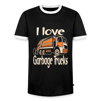 Garçon d’anniversaire de camion à ordures - T-shirt contrasté Homme - noir/blanc - Devant - AI Model Female 172 light (172cm) & AI Model Male 178 light (178cm)