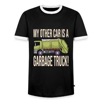Garçon d’anniversaire de camion à ordures - T-shirt contrasté Homme - noir/blanc - Devant - AI Model Female 172 light (172cm) & AI Model Male 178 light (178cm)