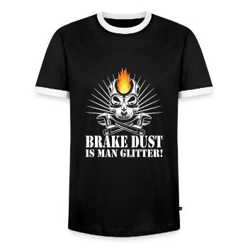 Mécanicien automobile - T-shirt contrasté Homme - noir/blanc - Devant - AI Model Female 172 light (172cm) & AI Model Male 178 light (178cm)