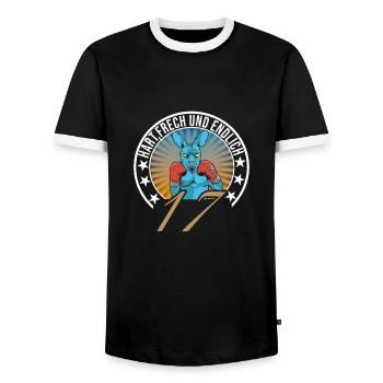 17. Geburtstag - Männer Kontrast-T-Shirt - Schwarz/Weiß - Vorne - AI Model Female 172 light (172cm) & AI Model Male 178 light (178cm)