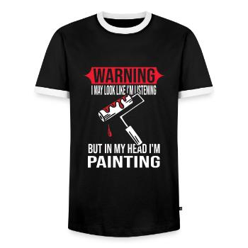 Maler - Männer Kontrast-T-Shirt - Schwarz/Weiß - Vorne - AI Model Female 172 light (172cm) & AI Model Male 178 light (178cm)
